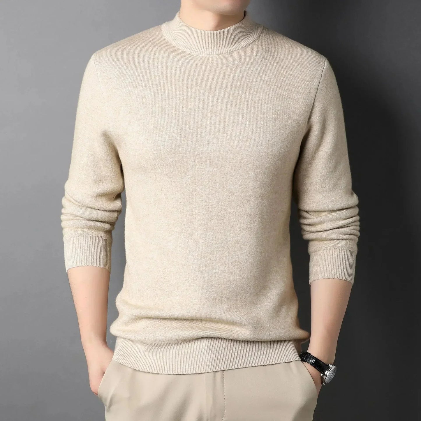 Men’s Half Turtleneck Slim Fit Knit Sweater